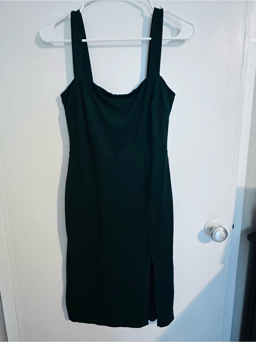 Classic Dark green Sleeveless Midi Dress